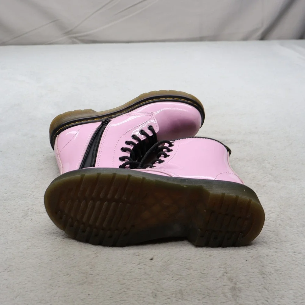Dr. Martens Girls 1 Combat Boots Pink Patent Leather Lace Up Durable Punk 1460J